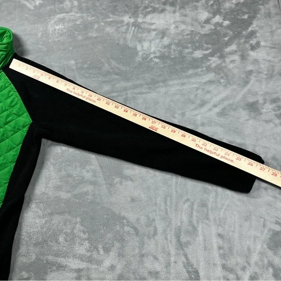 Lauren Ralph Lauren Active Quilted Fleece Zip-Up Jacket Small Green Black - Picture 12 of 15